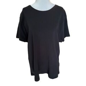 NEW J. Crew Essential Tee Black Cotton Blend‎ Short Sleeve T-Shirt Women's XXL